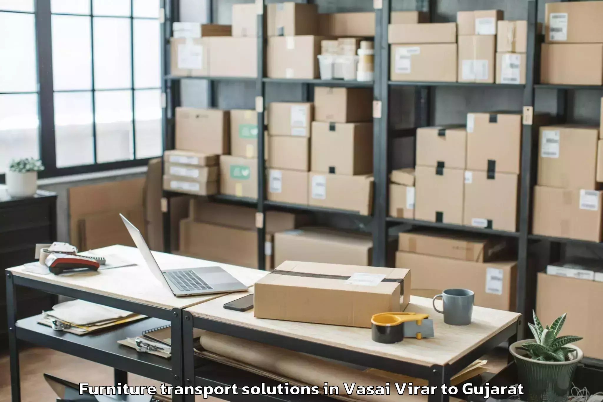 Book Vasai Virar to Bhiloda Furniture Transport Solutions